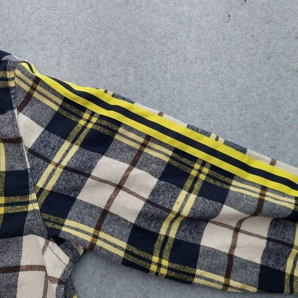 Brooklyn Standard Button Shirt Yellow Plaid  XL  Yellow Black Stripes on Sleeves - Picture 8 of 15